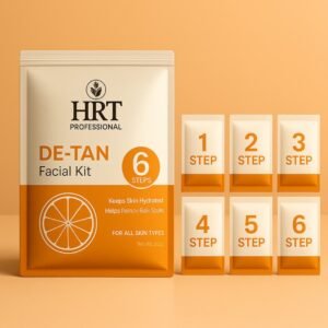 HRT Professional D-Tan Facial Kit – 60g | Instant Glow, Skin Brightening & Spot Removal | All Skin Types | Unisex Facial Kit