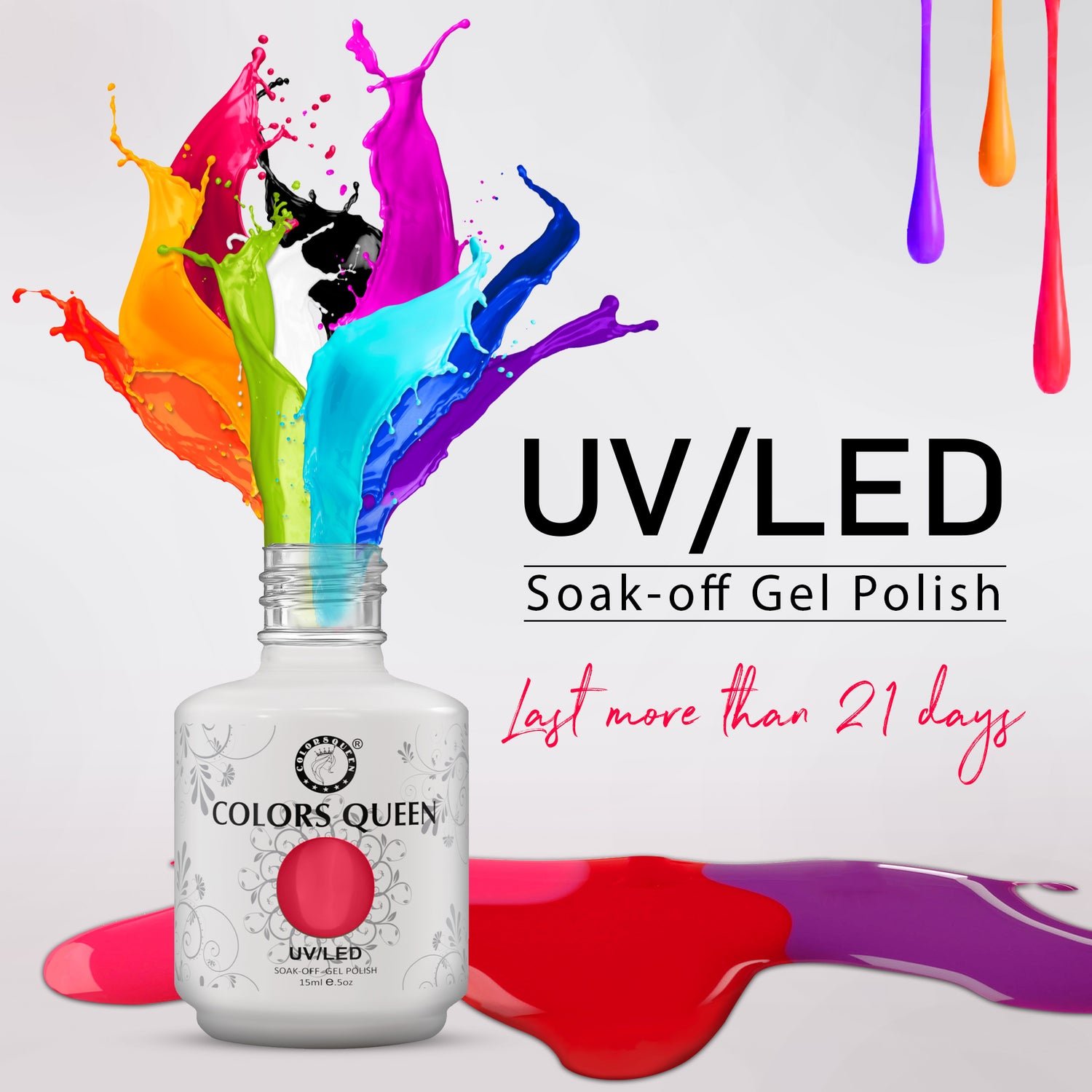 Colors Queen UV LED Soak-Off Gel Nail Paint | Professional Long-Lasting Formula (15ml) | 187 - Image 4