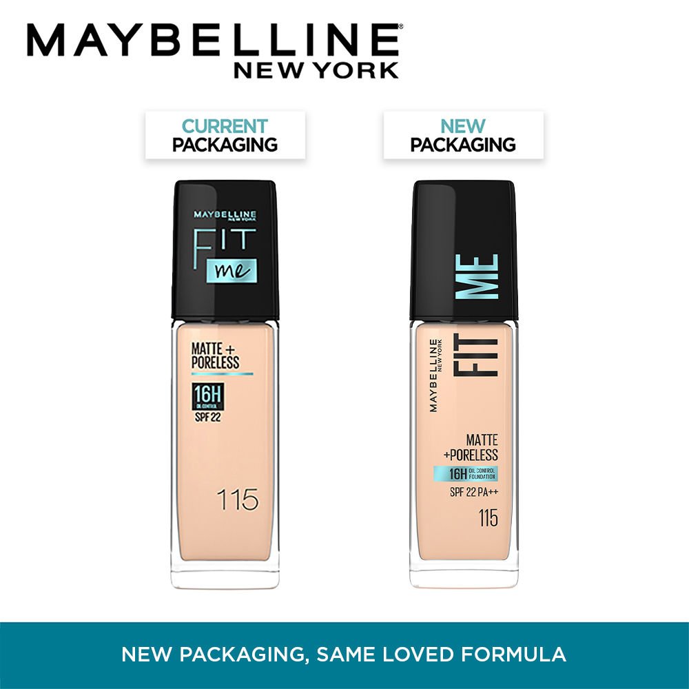 Maybelline New York Fit Me Matte + Poreless Foundation 115 Ivory – 16H Oil Control with SPF 22 - Image 2