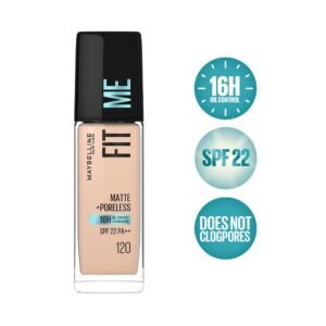Maybelline New York Fit Me Matte + Poreless Foundation 120 Ivory -16H Oil Control with SPF 22