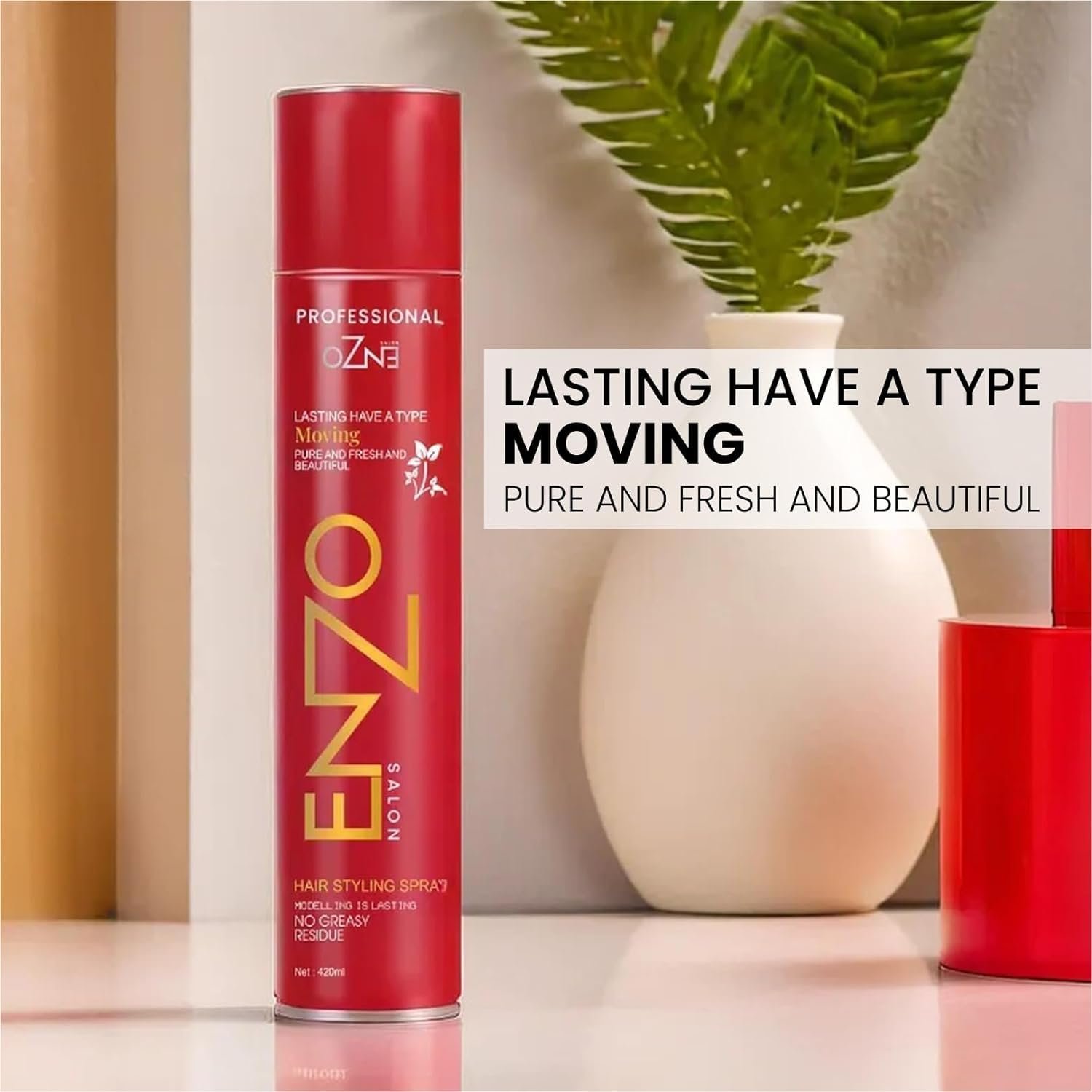 Enzo Hair Spray 420 ML | Strong Hold Styling Spray | Long Lasting Finish | Pack of 1 - Image 5
