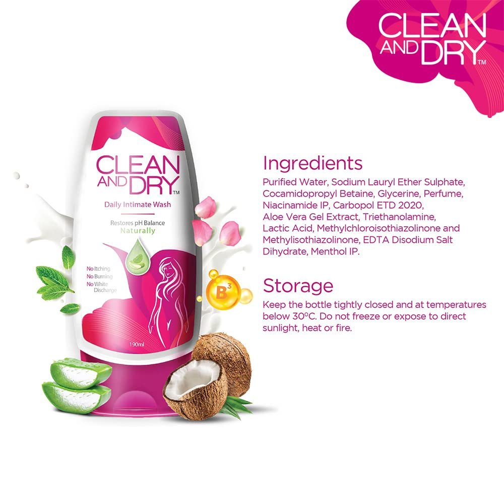 Clean & Dry Daily Intimate Hygiene Wash for Women | 190 ml - Image 2