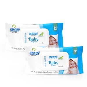Jalandharwale Steps Soft N Silky Cleansing Gentle Wet Baby Wipes (Pack of 2 × 80 Sheets) – Hypoallergenic · Alcohol-Free · Gentle Cleansing for Newborn & Sensitive Skin