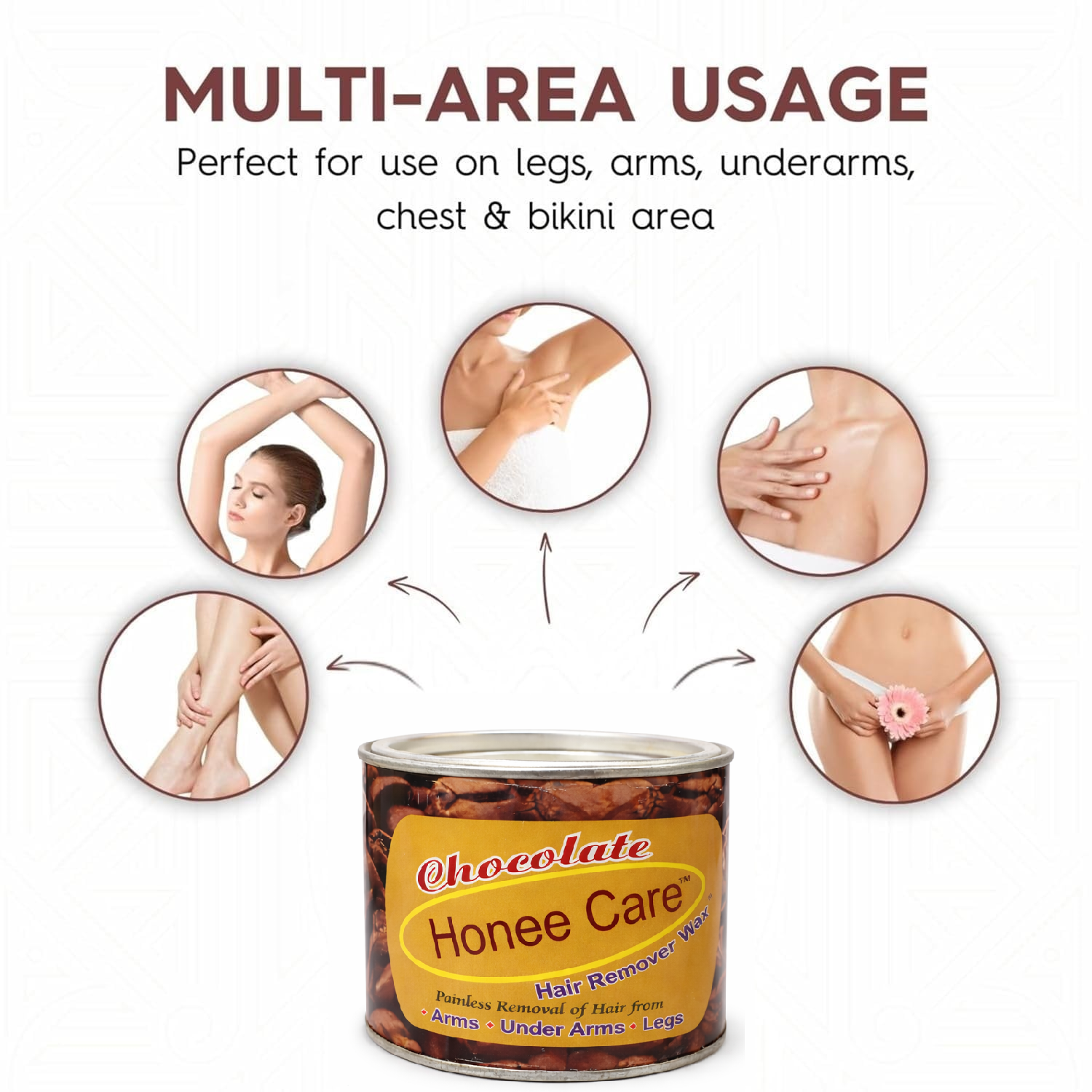 Honee Care Chocolate Hair Remover Wax 500 gm | Strong Hold Cream Wax | Use For Face & Body - Image 4