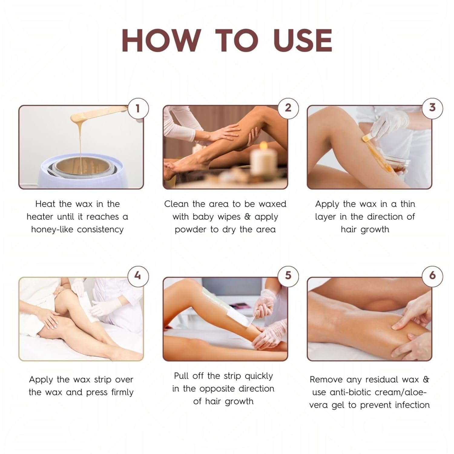 Honee Care Chocolate Hair Remover Wax 500 gm | Strong Hold Cream Wax | Use For Face & Body - Image 5