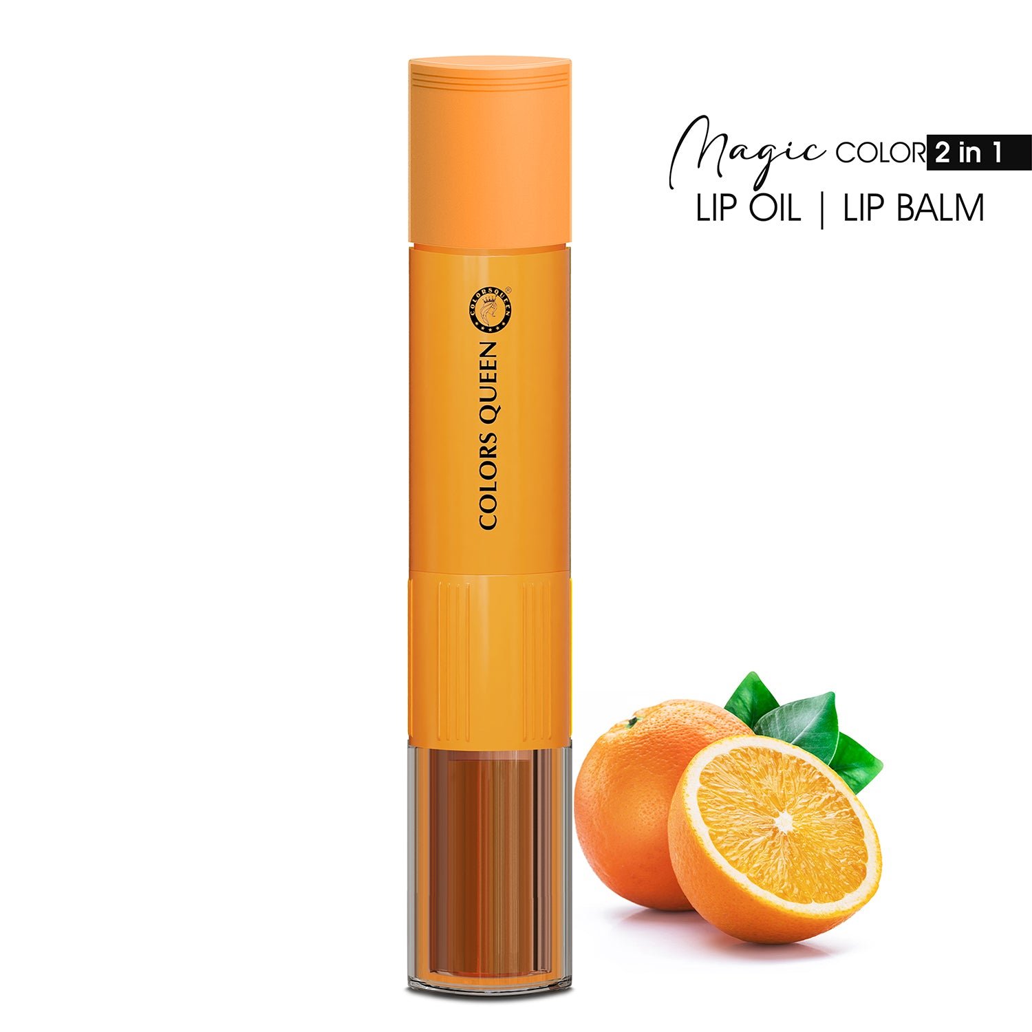 Colors Queen 2 in 1Lip Oil & Balm Duo for Soft, Smooth & Nourished Lips | Orange - Image 3