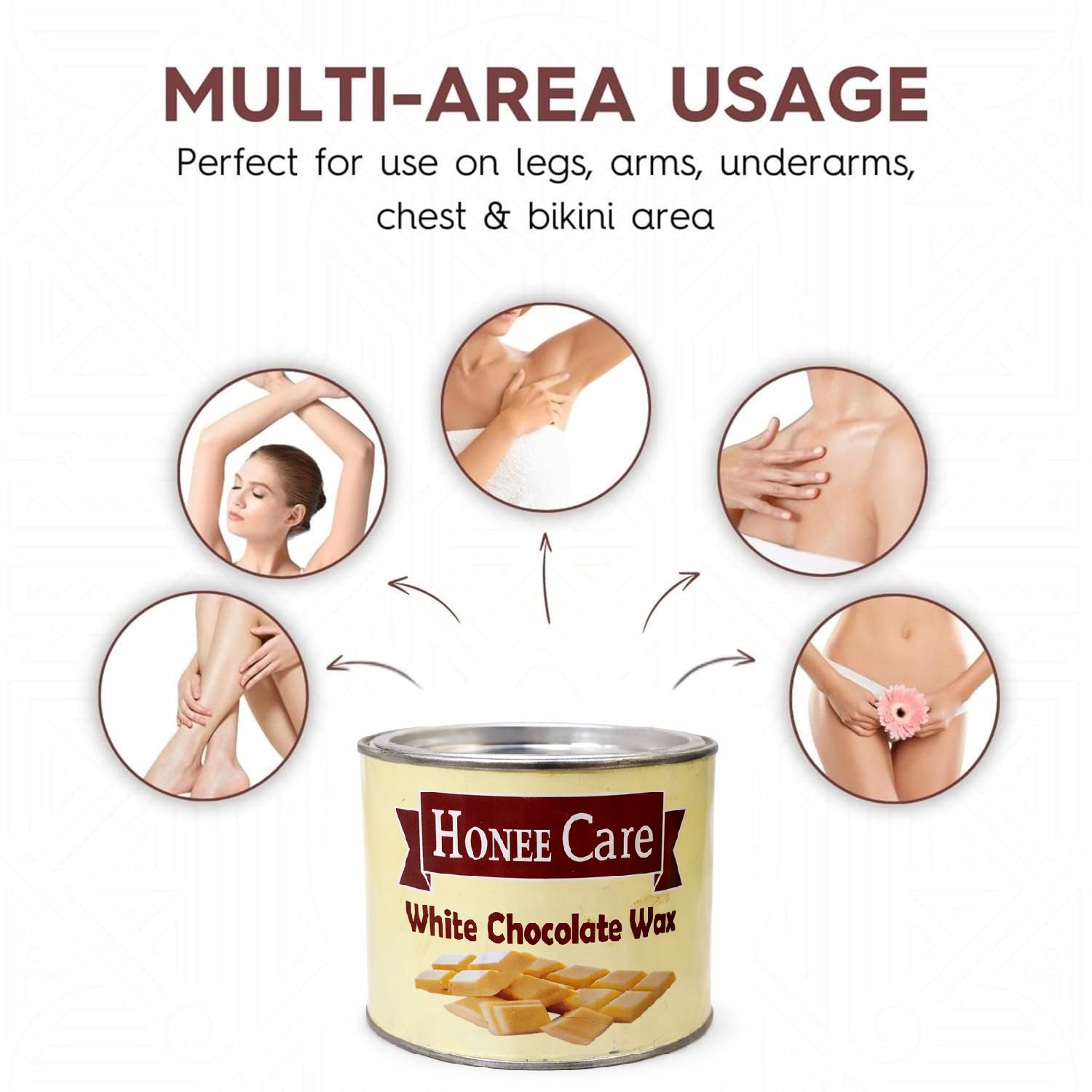 Honee Care White Chocolate Wax 500 gm | Smooth & Gentle Hair Removal Wax | Use For Face & Full Body - Image 4