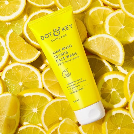 Dot & Key Lime Rush Sports Face Wash for Oil & Sweat Control | All Skin Types | 100 ml