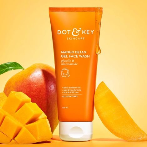 Dot & Key Mango Detan Gel Face Wash with Glycolic Acid & Niacinamide | 100 ml