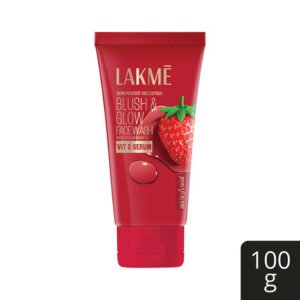 Lakme Blush and Glow Hydrating Strawberry Face Wash with Vitamin C Serum 100 g