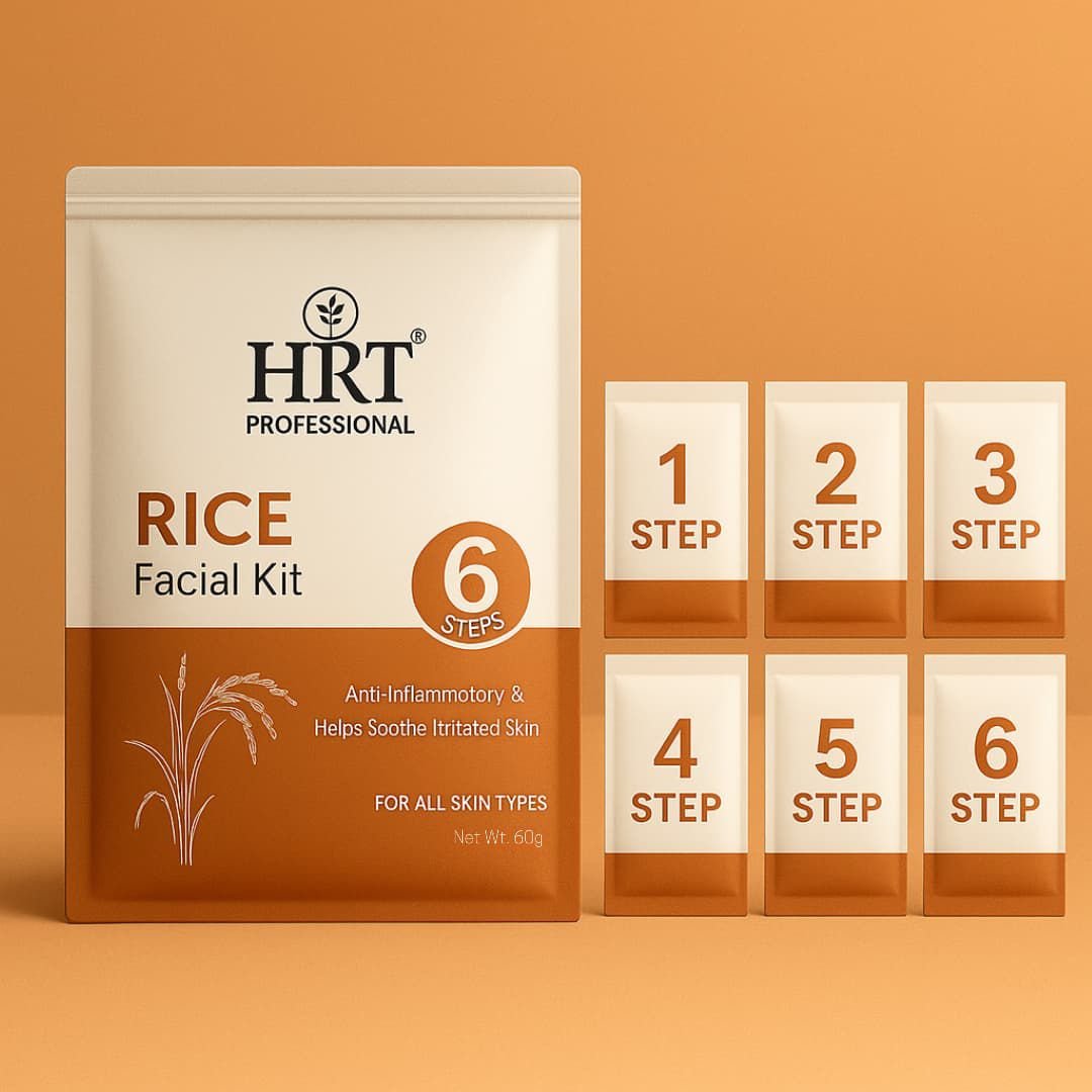 HRT Professional Rice Facial Kit ? 60g | Instant Glow, Skin Brightening & Spot Removal | All Skin Types | Unisex Facial Kit